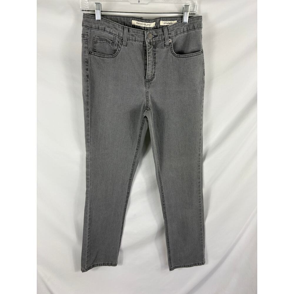 Jones New York Jeans Sutton Straight Jeans Grey Size 8